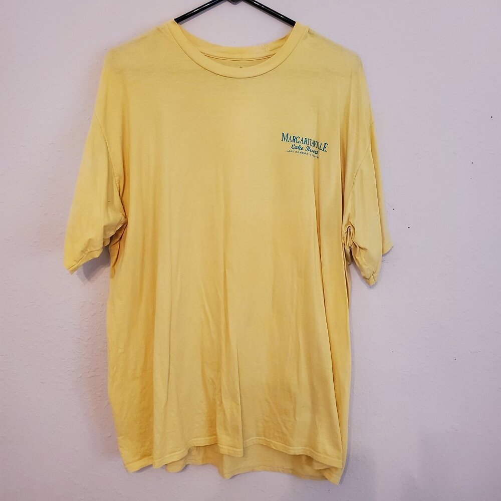 Margaritaville men's XXL yellow, short sleeve T shirt from Lake Conroe, TX.